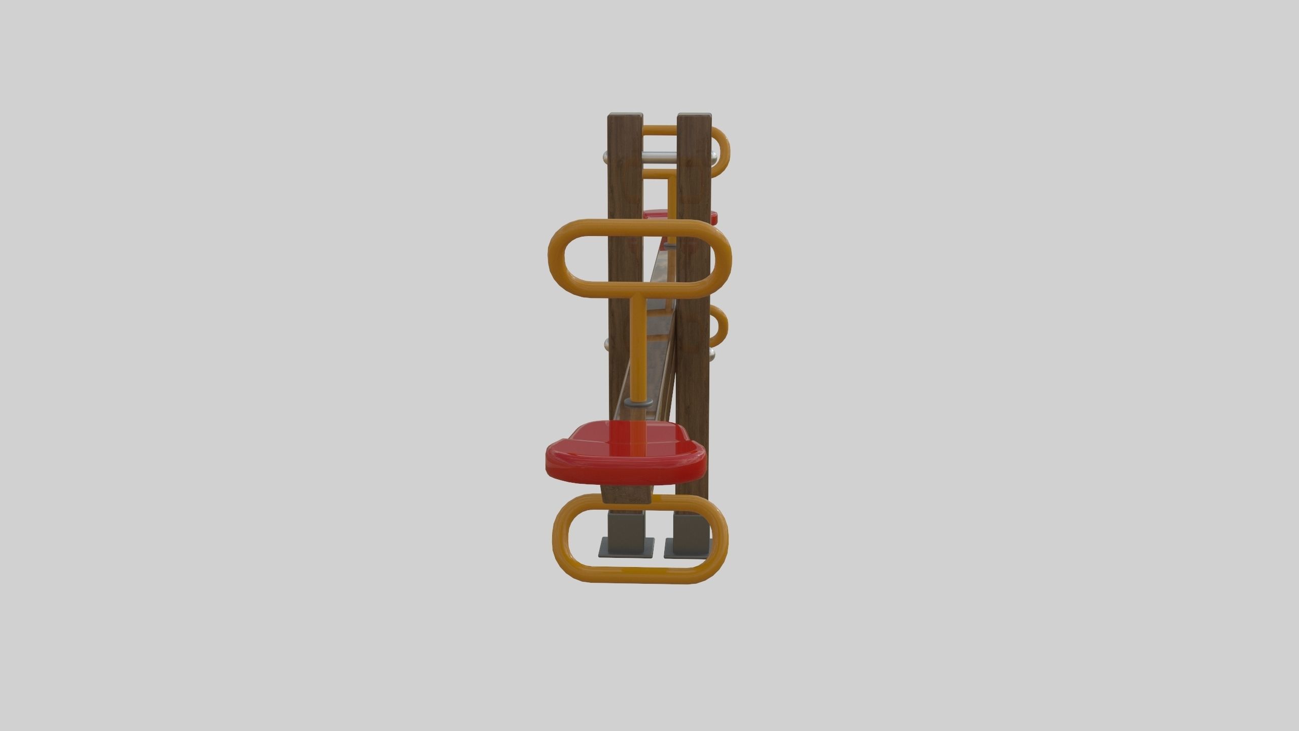 Wooden Seesaw Teeter Totter - 01 Playground Low-poly 3D model_20