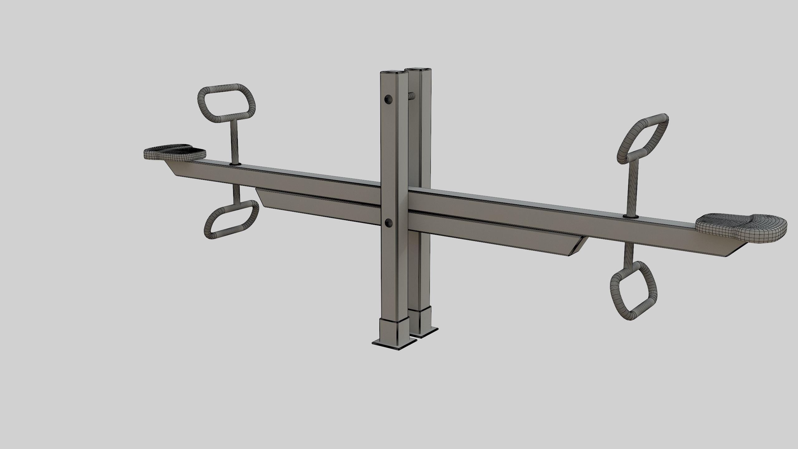 Wooden Seesaw Teeter Totter - 01 Playground Low-poly 3D model_32