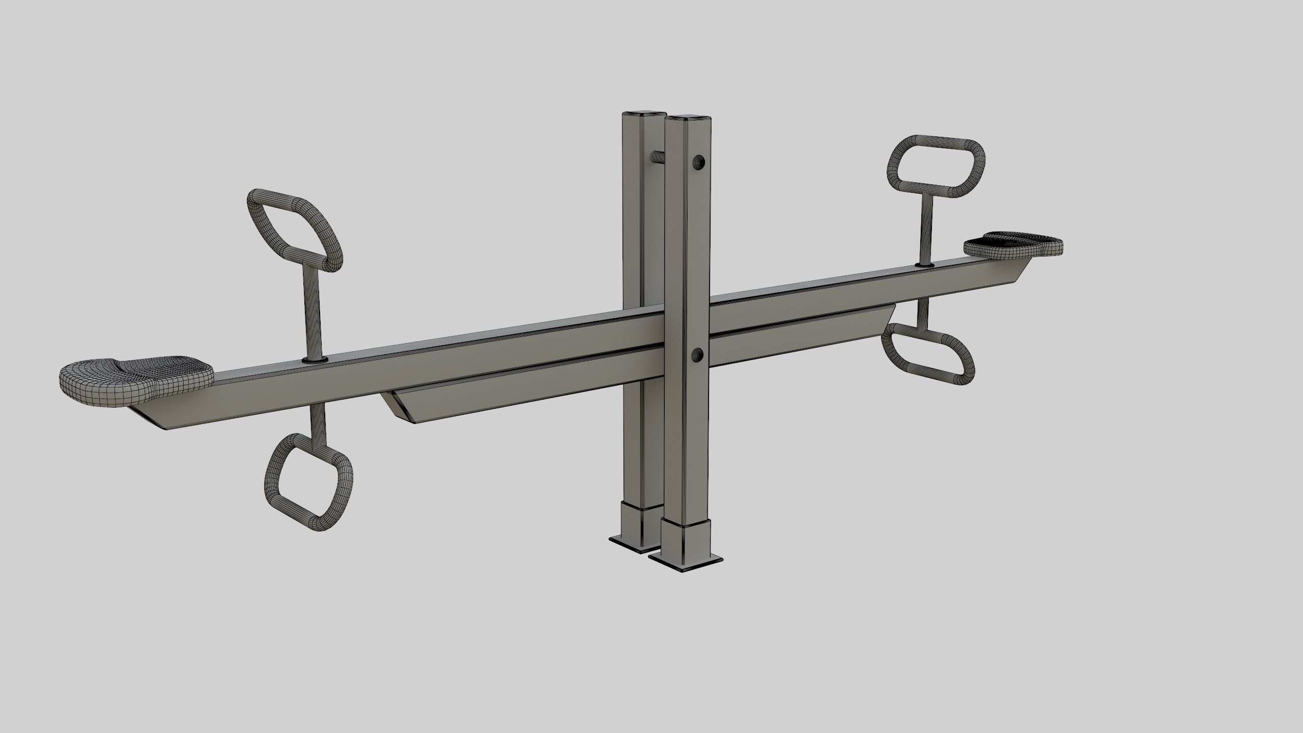 Wooden Seesaw Teeter Totter - 01 Playground Low-poly 3D model_36