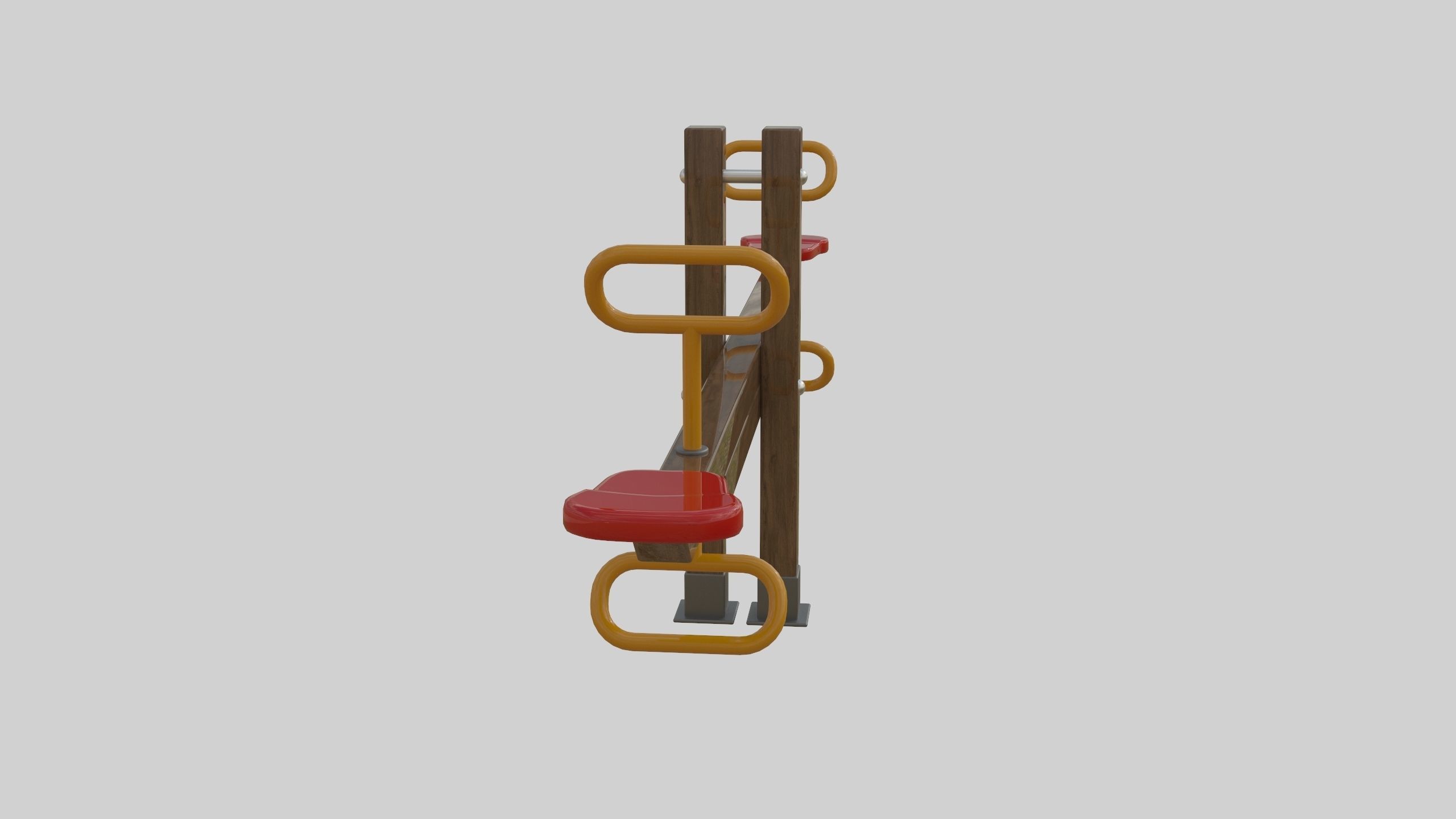 Wooden Seesaw Teeter Totter - 01 Playground Low-poly 3D model_12