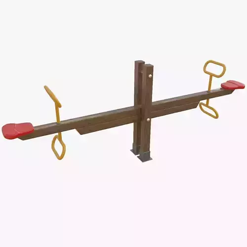 Wooden Seesaw Teeter Totter - 01 Playground Low-poly 3D model
