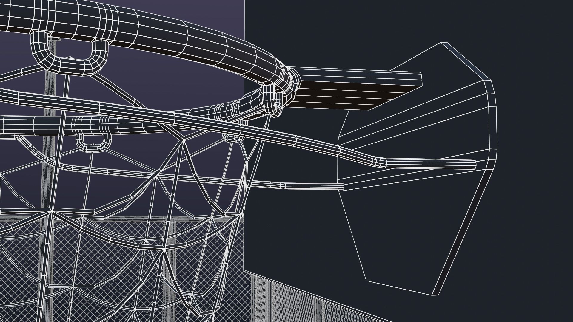 Street urban basketball court Low-poly 3D model_10