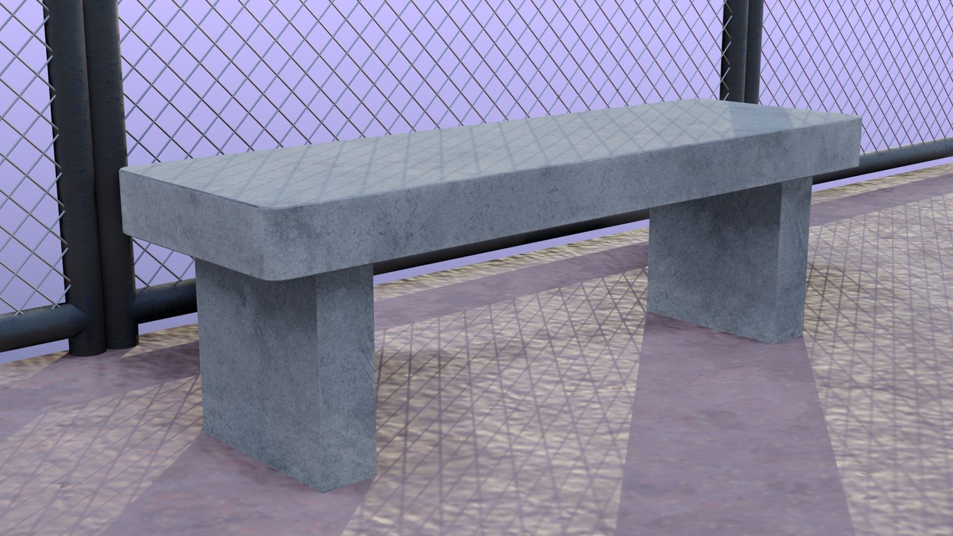 Street urban basketball court Low-poly 3D model_6