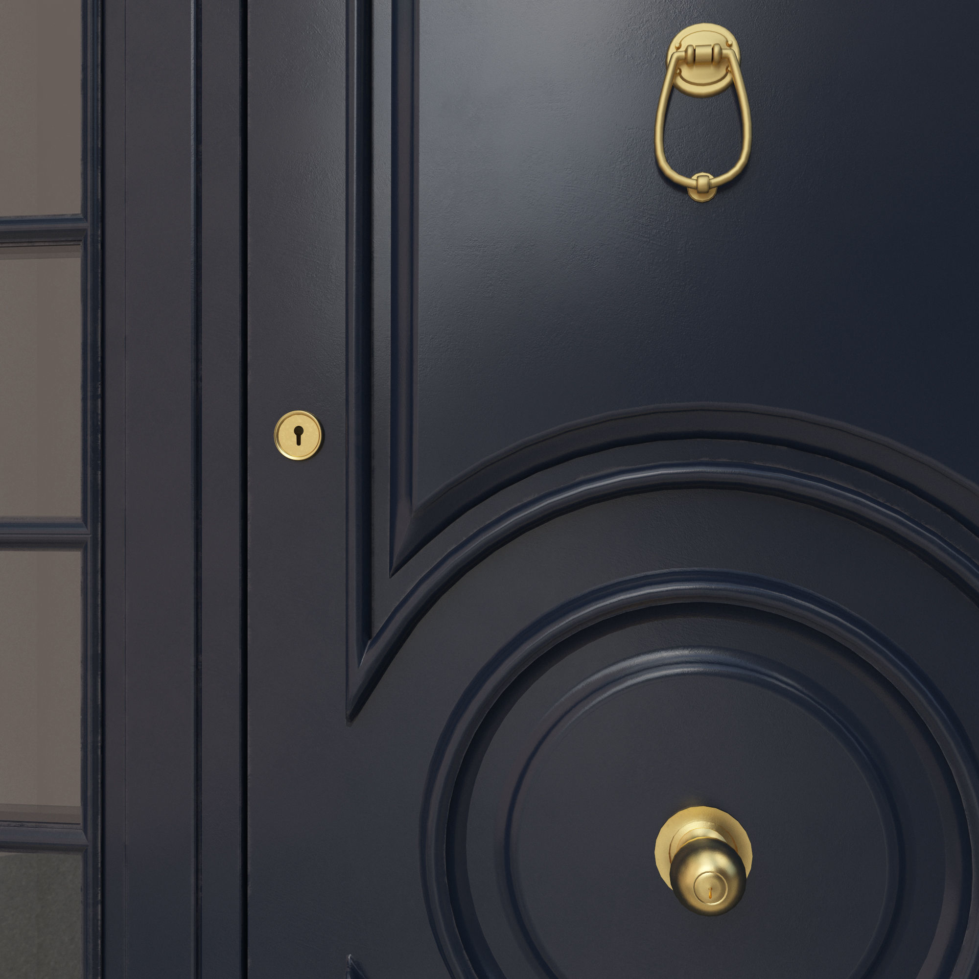 Entrance classic door 16 3D model_3