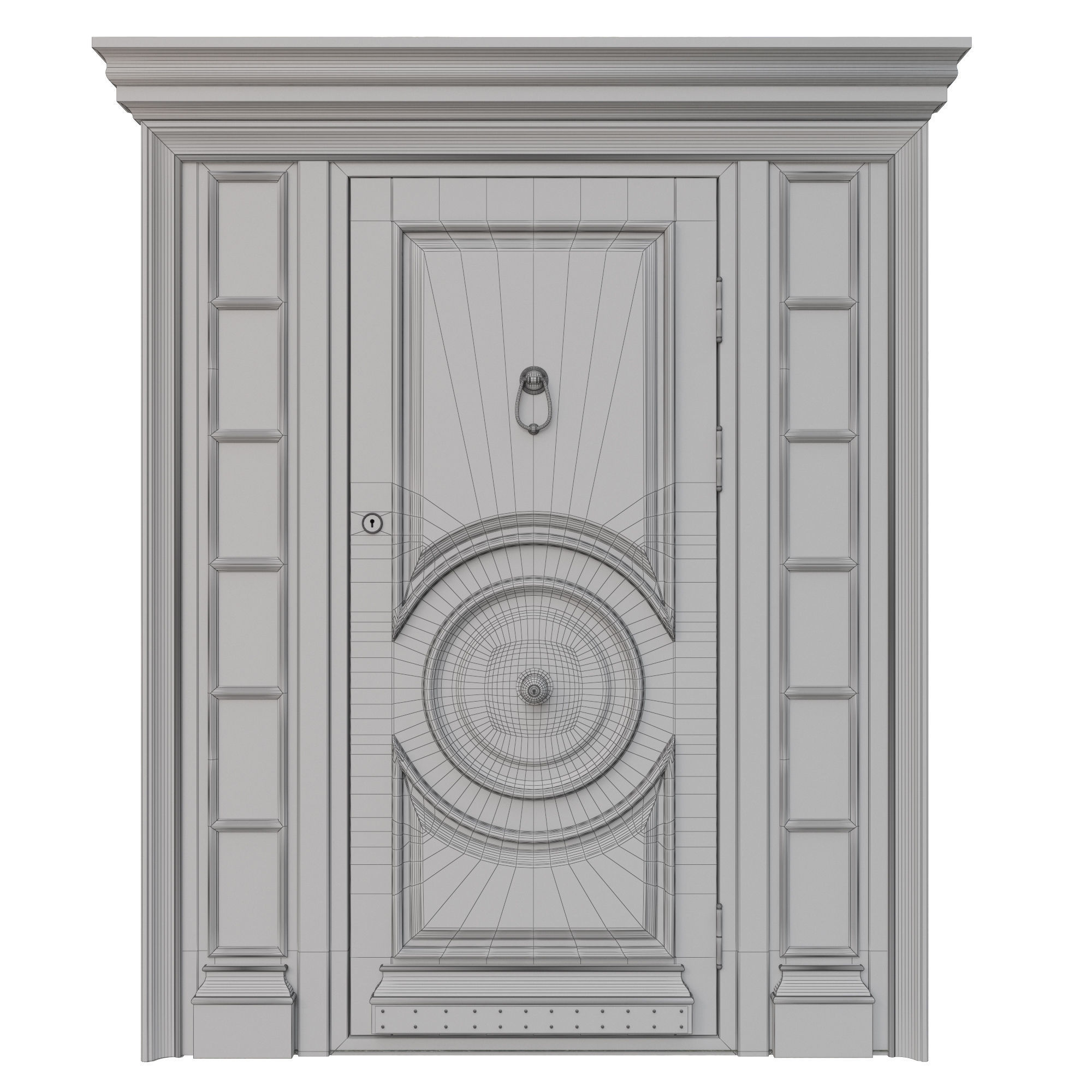 Entrance classic door 16 3D model_6
