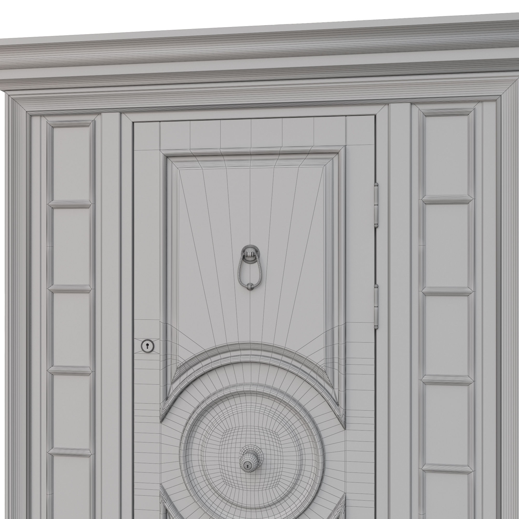 Entrance classic door 16 3D model_7
