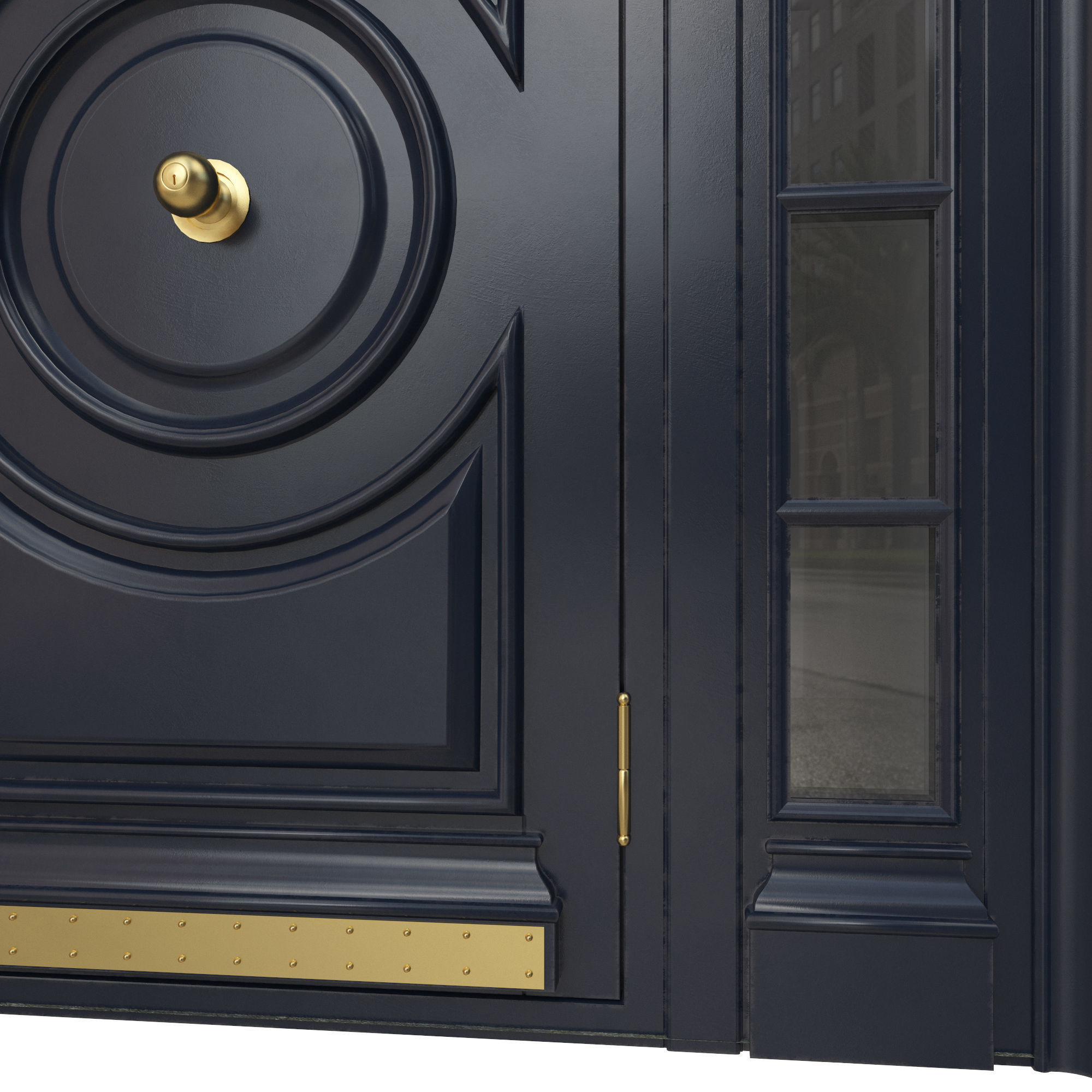Entrance classic door 16 3D model_2