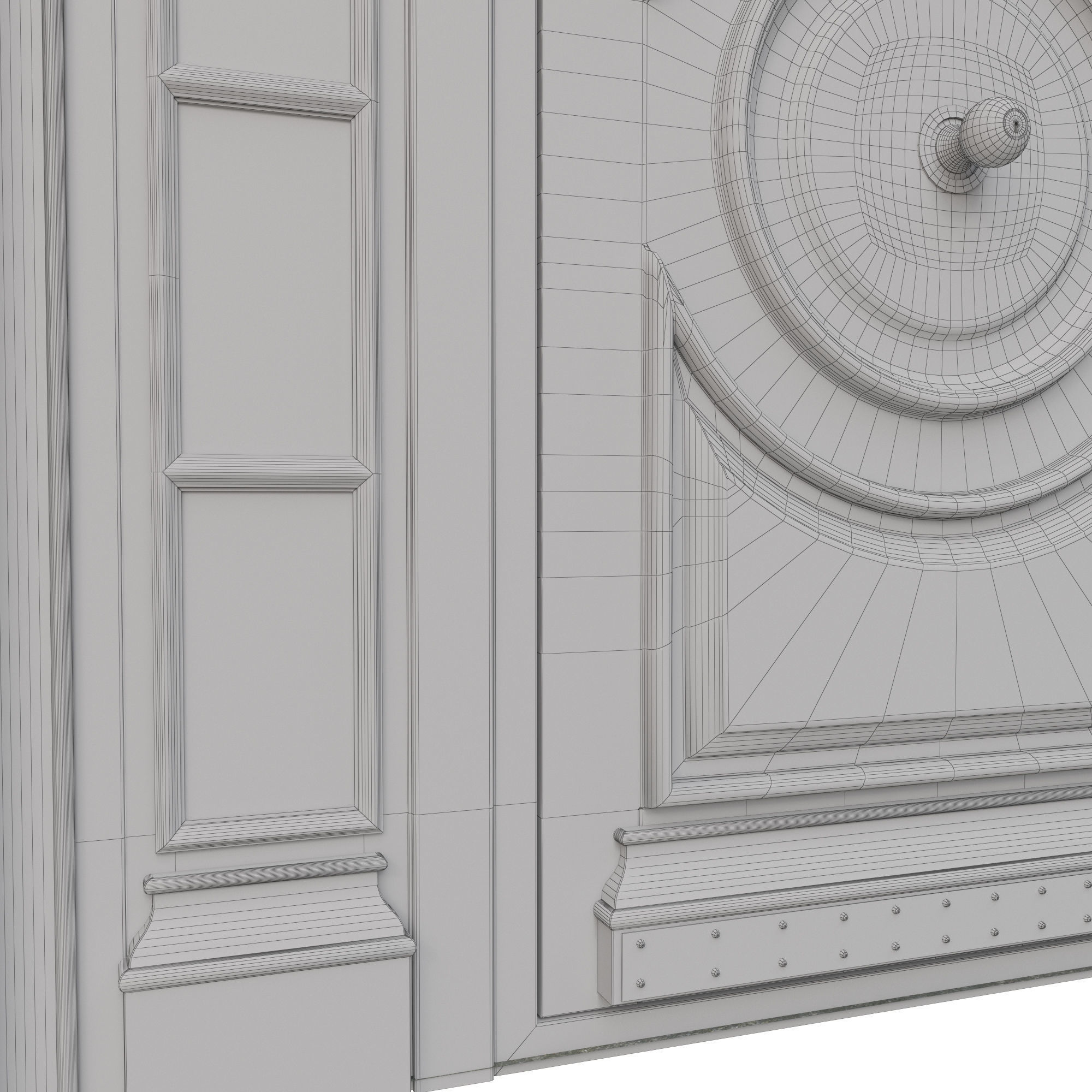 Entrance classic door 16 3D model_9