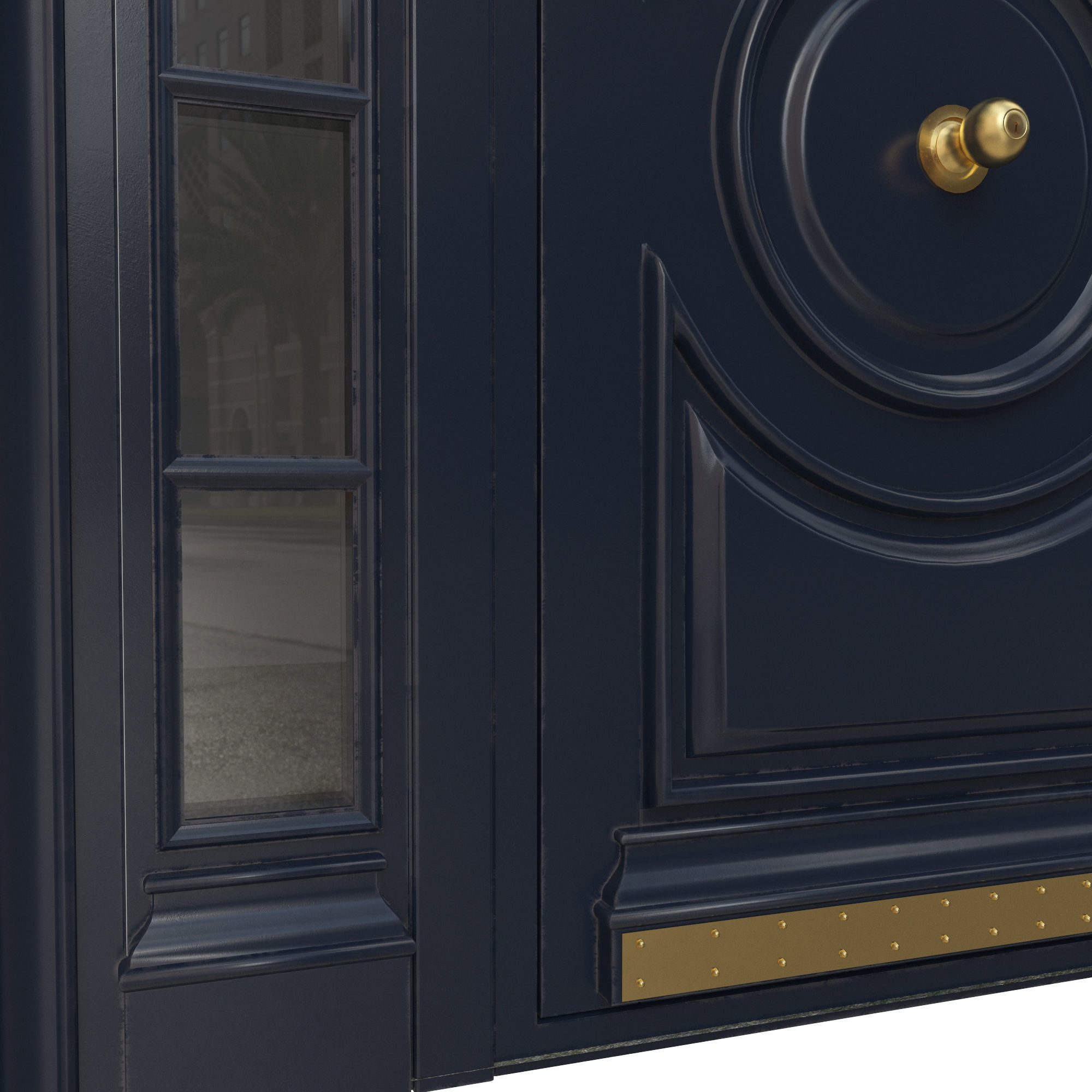 Entrance classic door 16 3D model_4