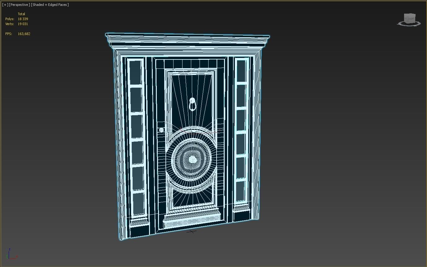 Entrance classic door 16 3D model_12