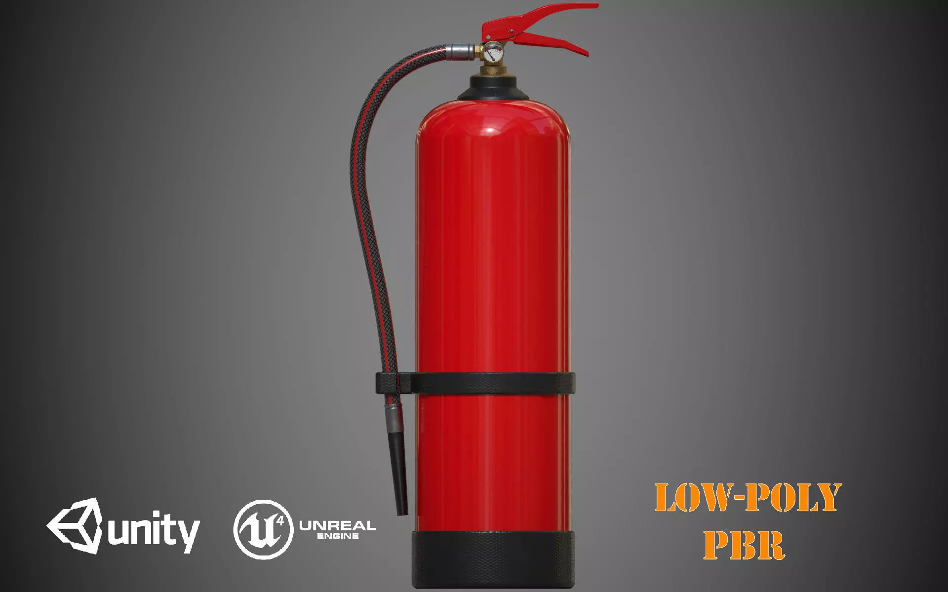 Fire Extinguisher Low-Poly Game Ready 3D Model Low-poly 3D model_0