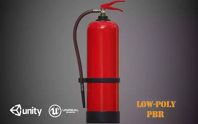 Fire Extinguisher Low-Poly Game Ready 3D Model Low-poly 3D model