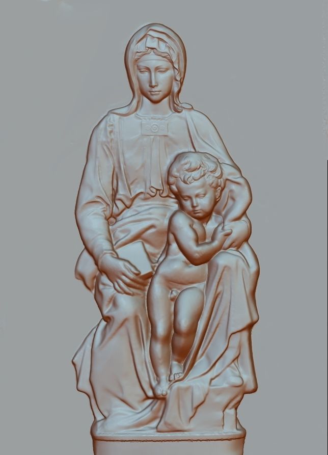 madonna of  Bruges Michelangelo 3D print model_3