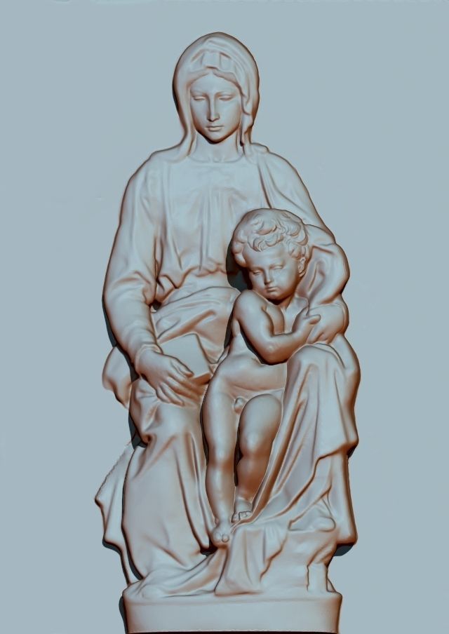 madonna of  Bruges Michelangelo 3D print model_1