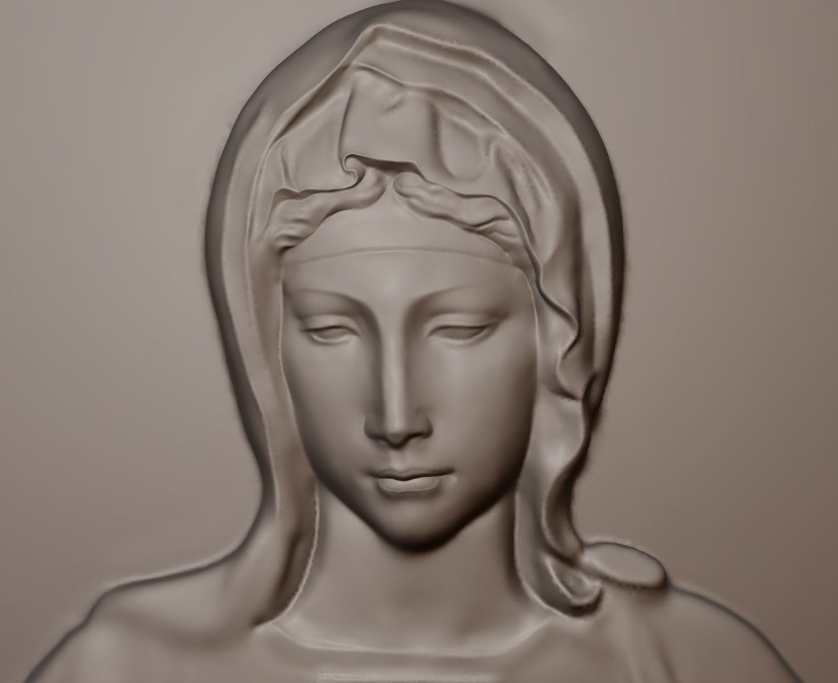 madonna of  Bruges Michelangelo 3D print model_2