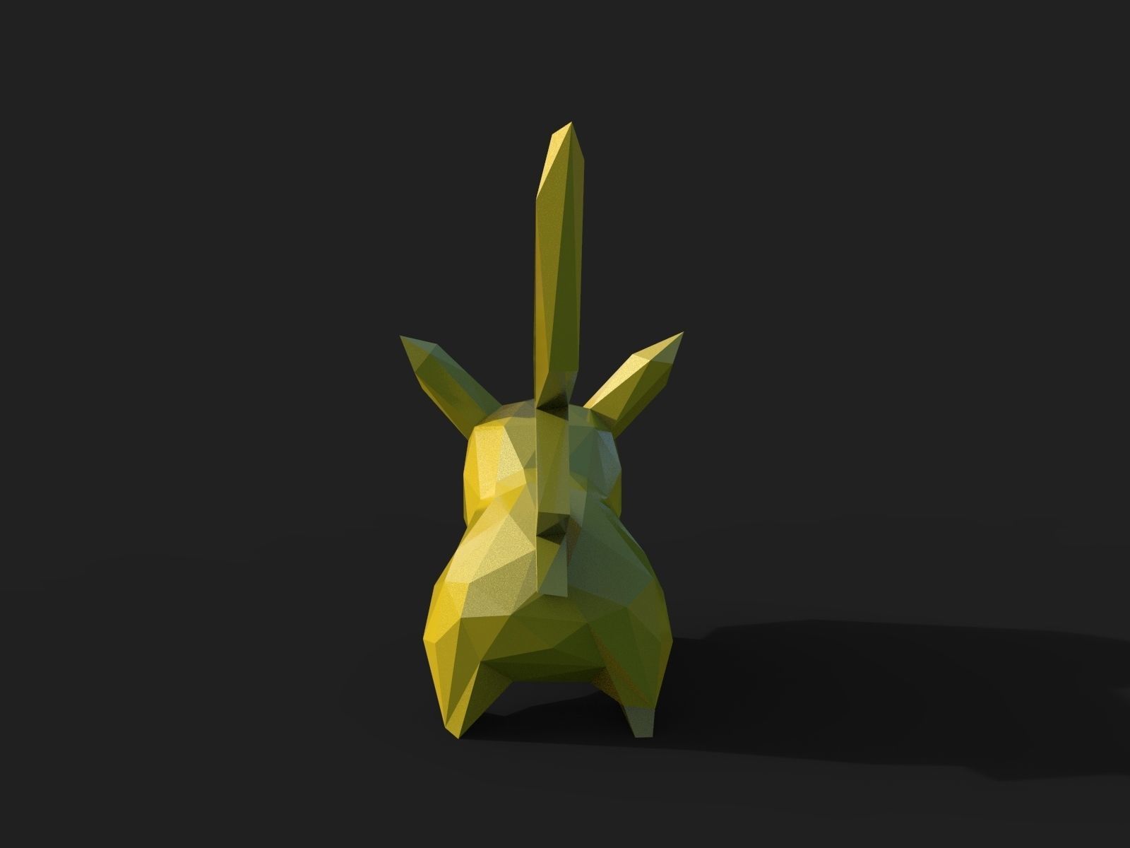Pikachu Low Poly pokemon 3D print model_7