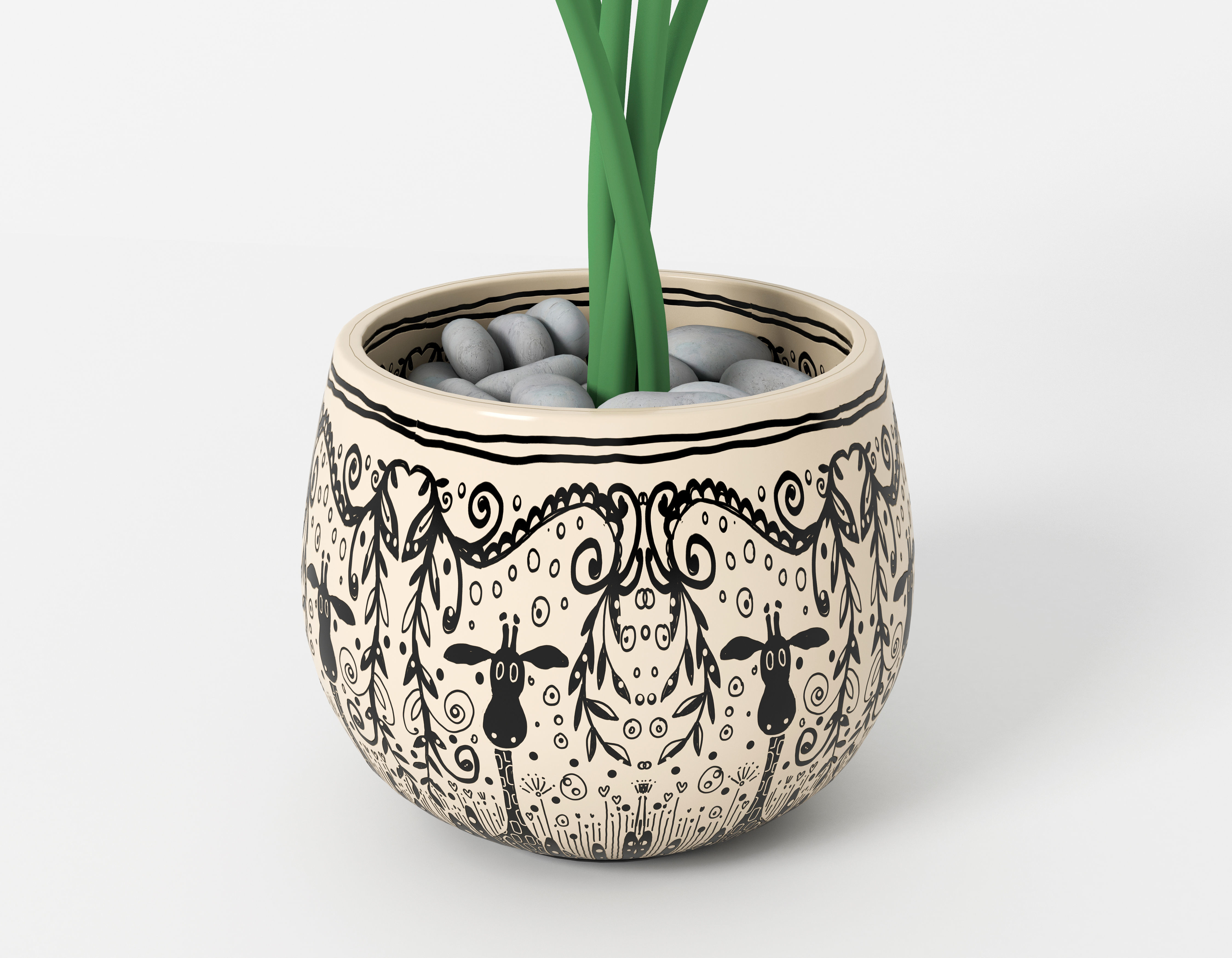 Monstera potted home flower Free 3D model_3