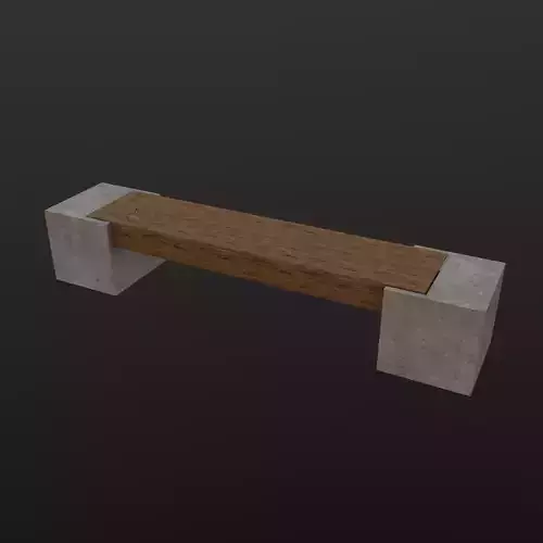 Bench with concrete base Free low-poly 3D model