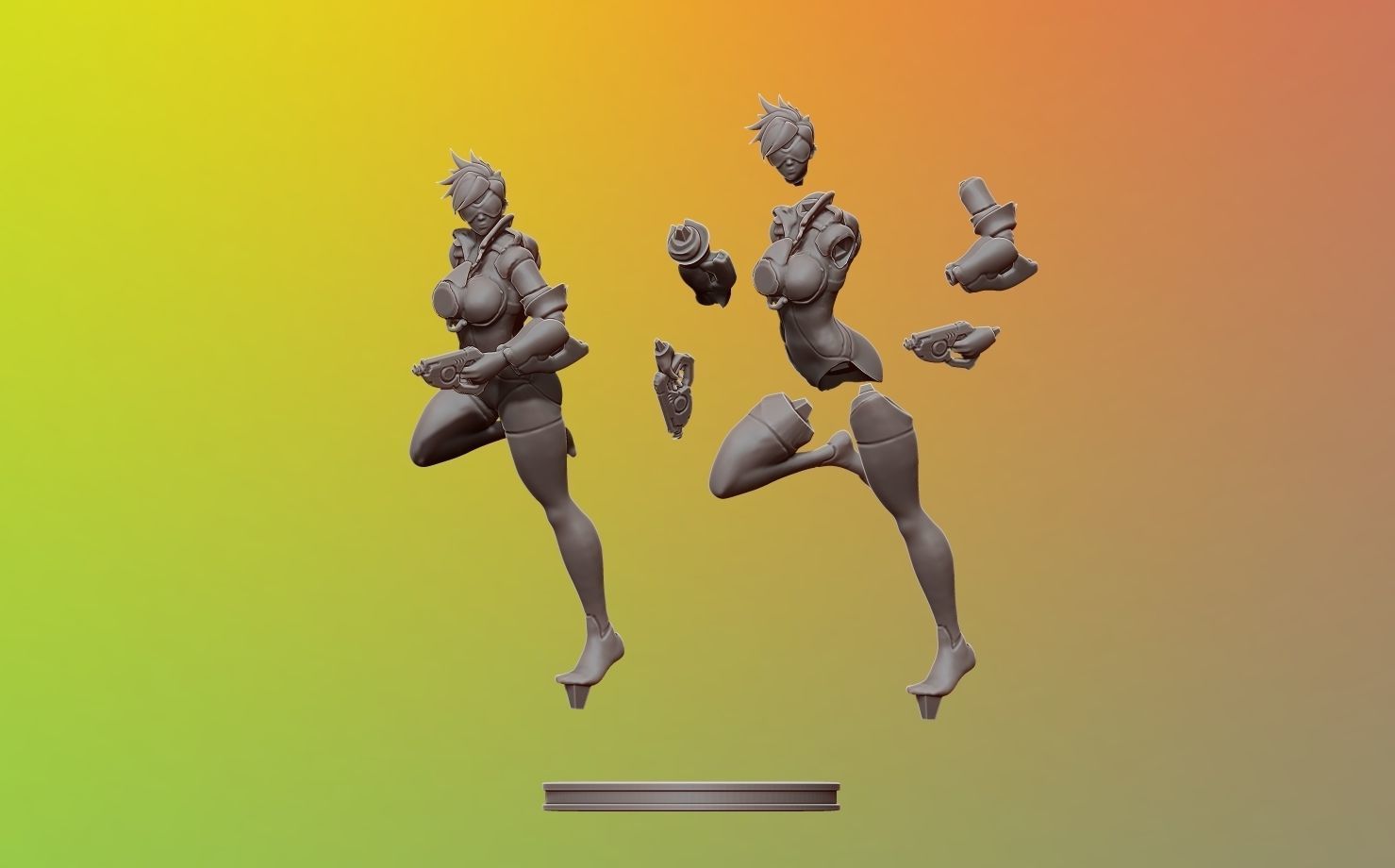 tracer - overwatch 3d print figure 3D print model_2