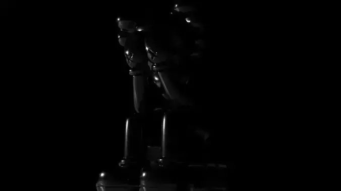 KAWS sits on the box 3d model 3ds max