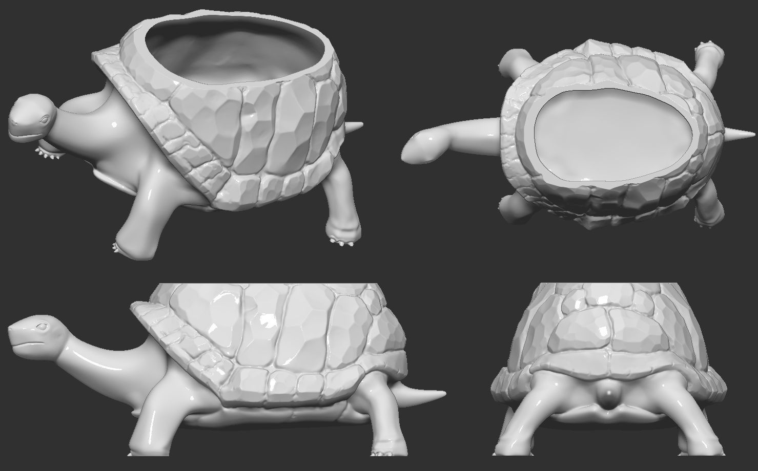 Turtle Vase plant 3D print model_14