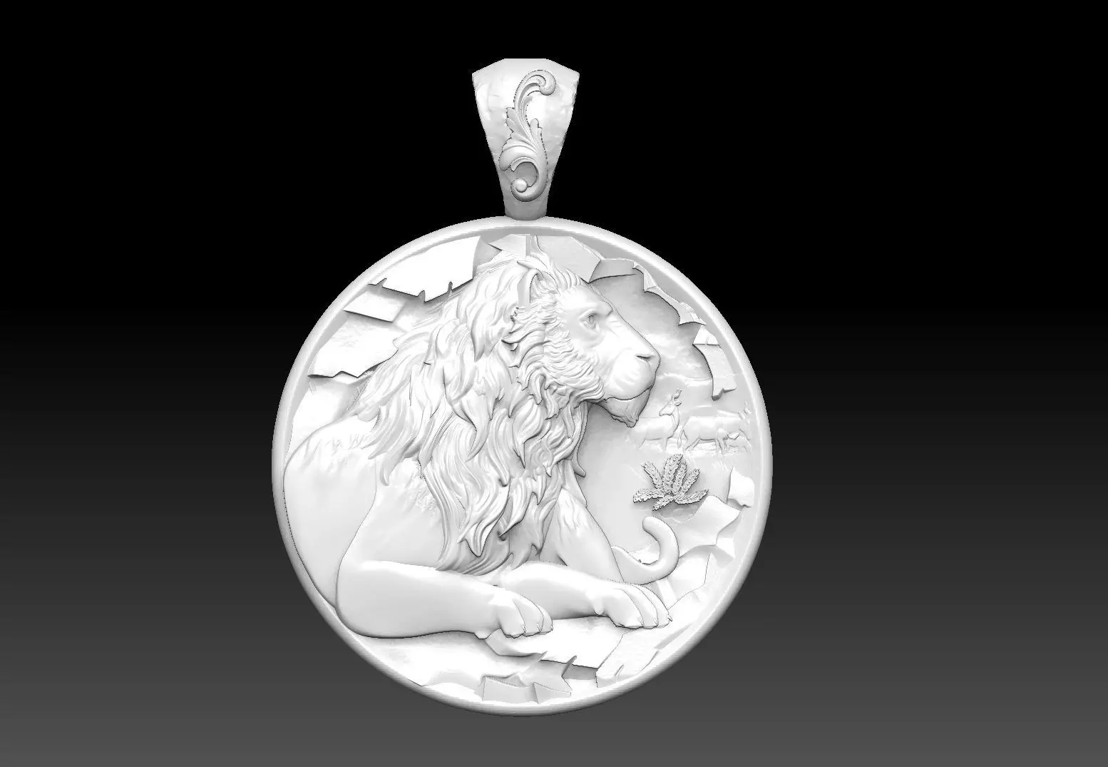 lion pandant zodiak  3D print model_0