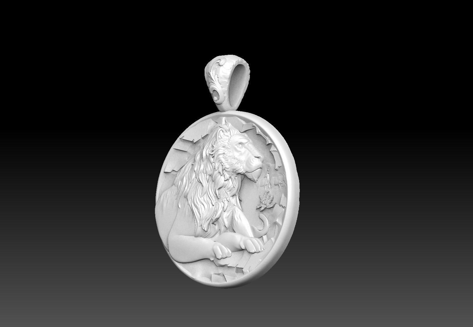lion pandant zodiak  3D print model_2