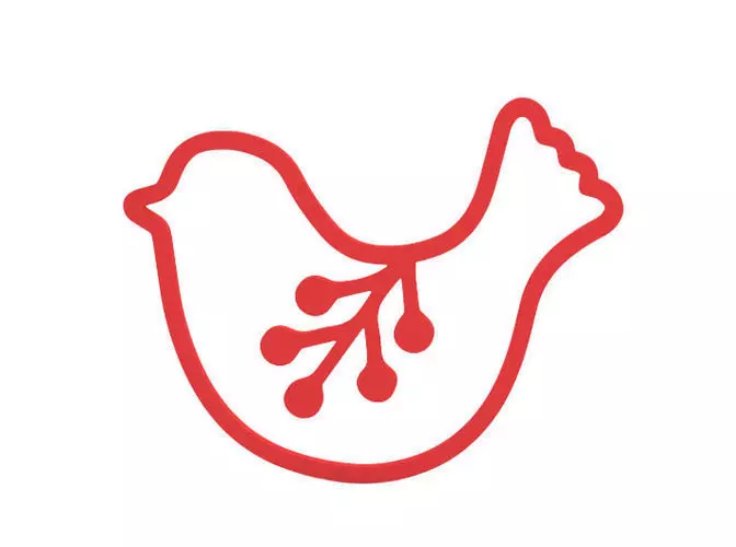 Bookmark christmas bird icon 3D print model_0