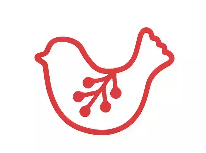 Bookmark christmas bird icon 3D print model