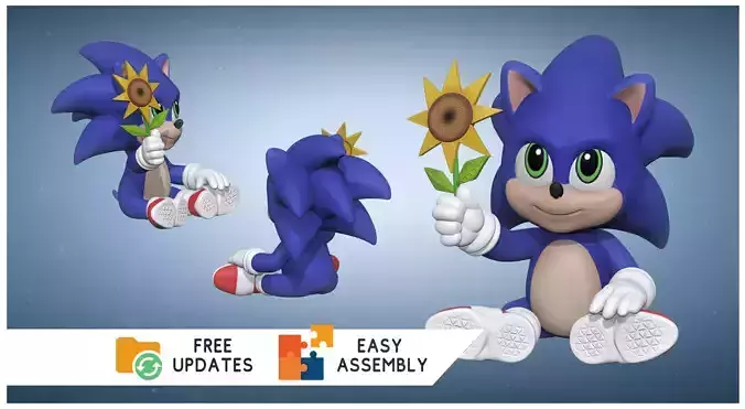 Baby Sonic the Hedgehog - 3D FanArt - 3D print model