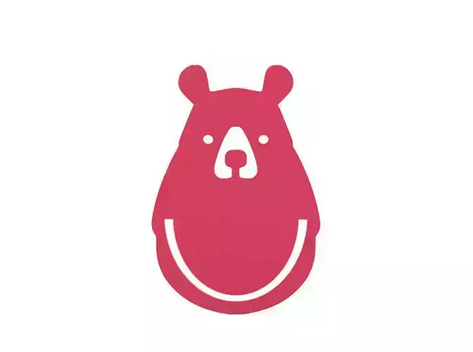 Bookmark cute little bear logo 3D print model