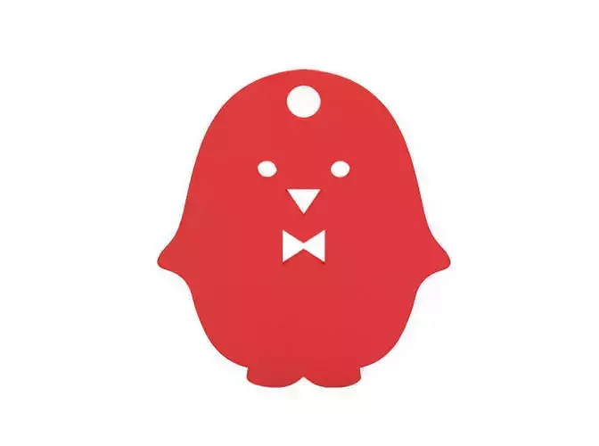 Keychain penguin with bow tie