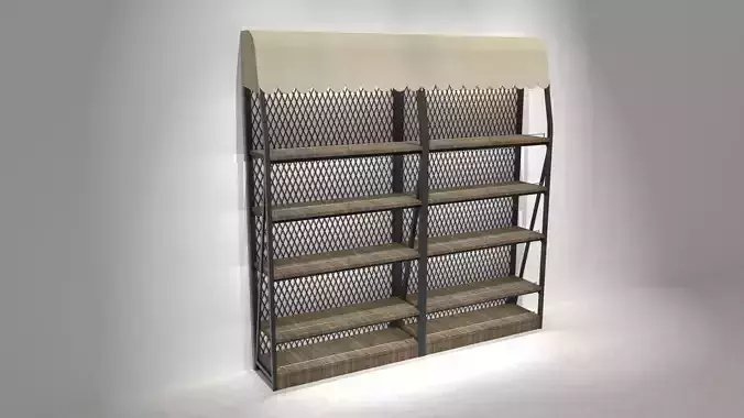 shelve metal shelving unit with awning