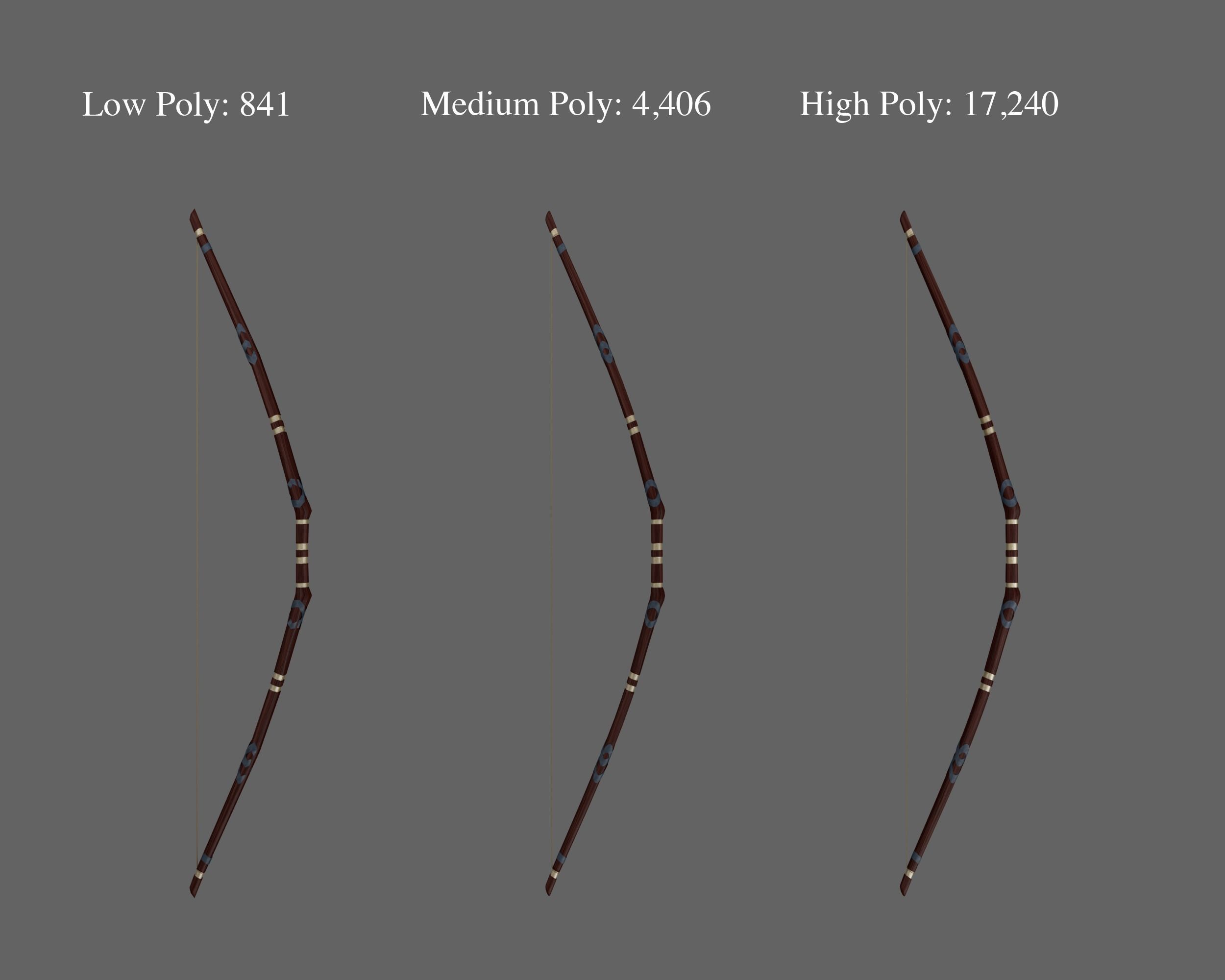 Ancient Egyptian Bow and Arrow Low-poly 3D model_2