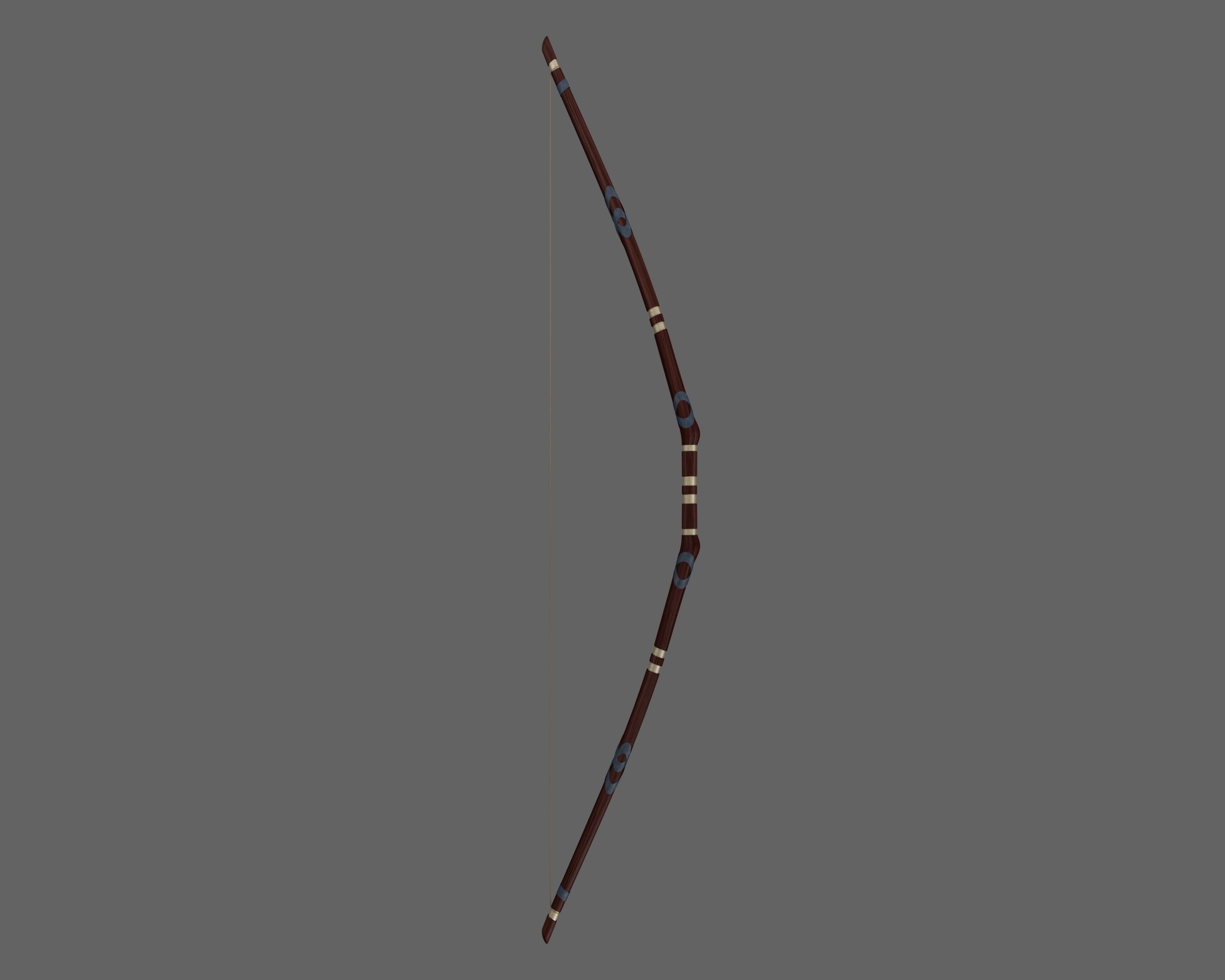 Ancient Egyptian Bow and Arrow Low-poly 3D model_5