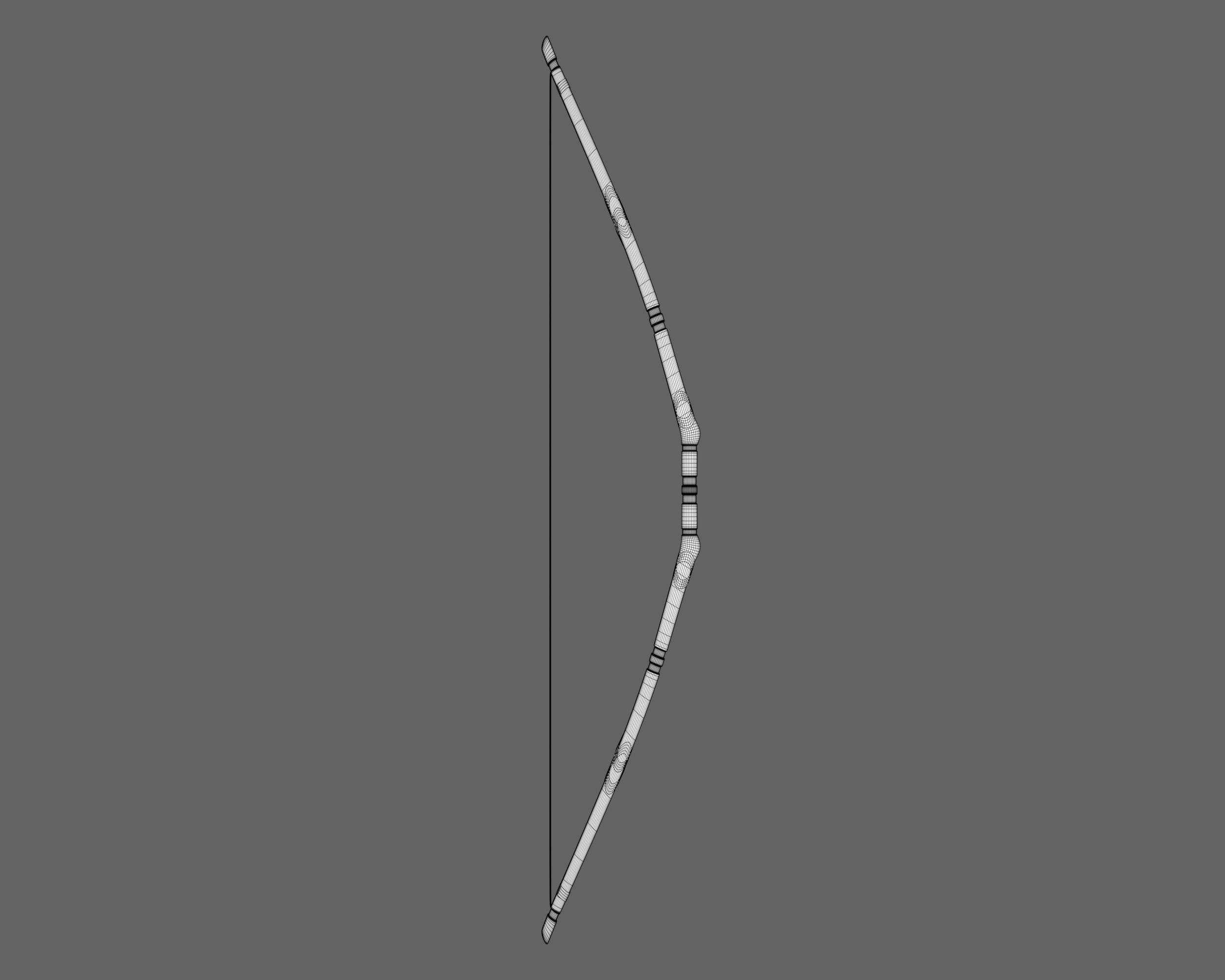 Ancient Egyptian Bow and Arrow Low-poly 3D model_7