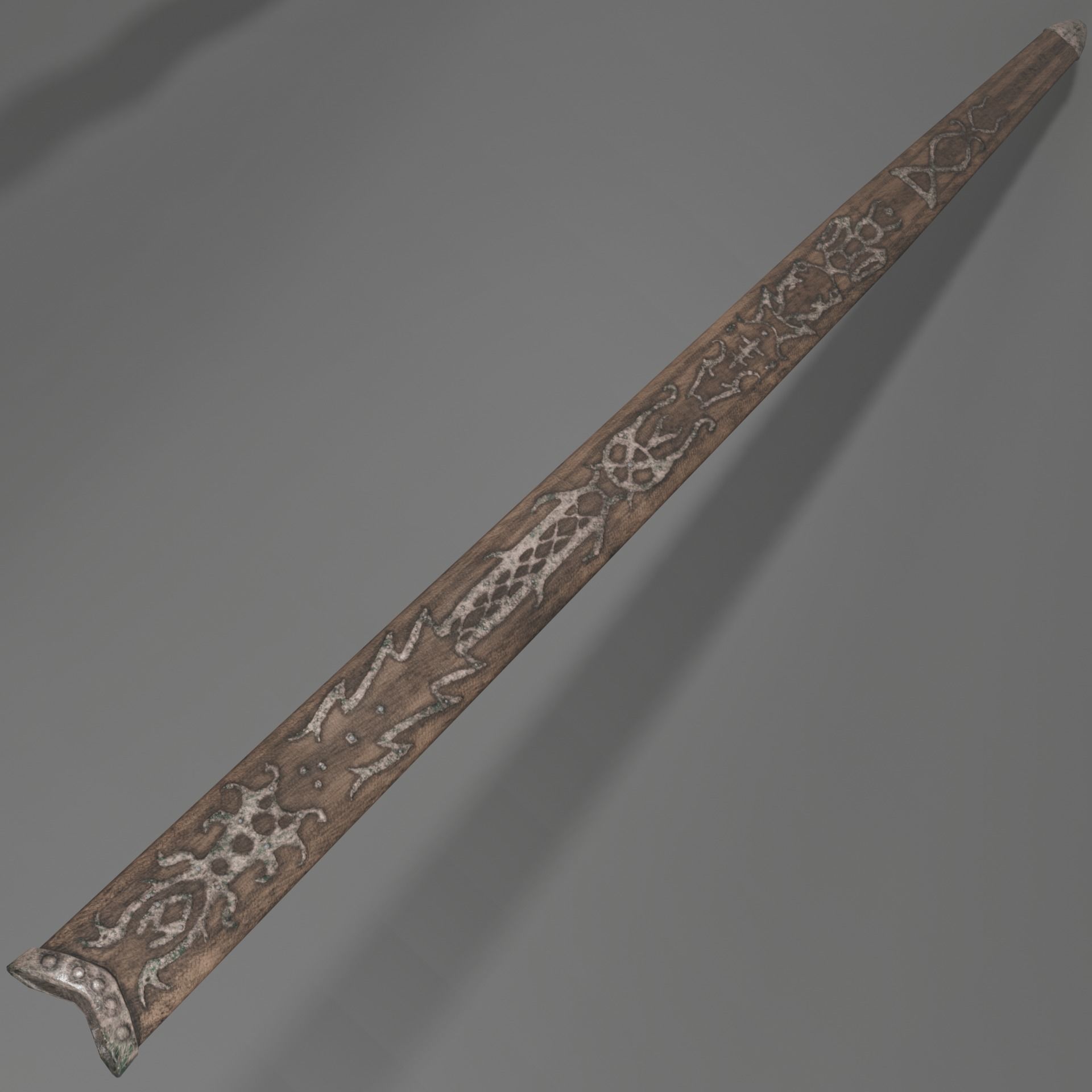 Bastard-Flamesword sword Low-poly 3D model_2