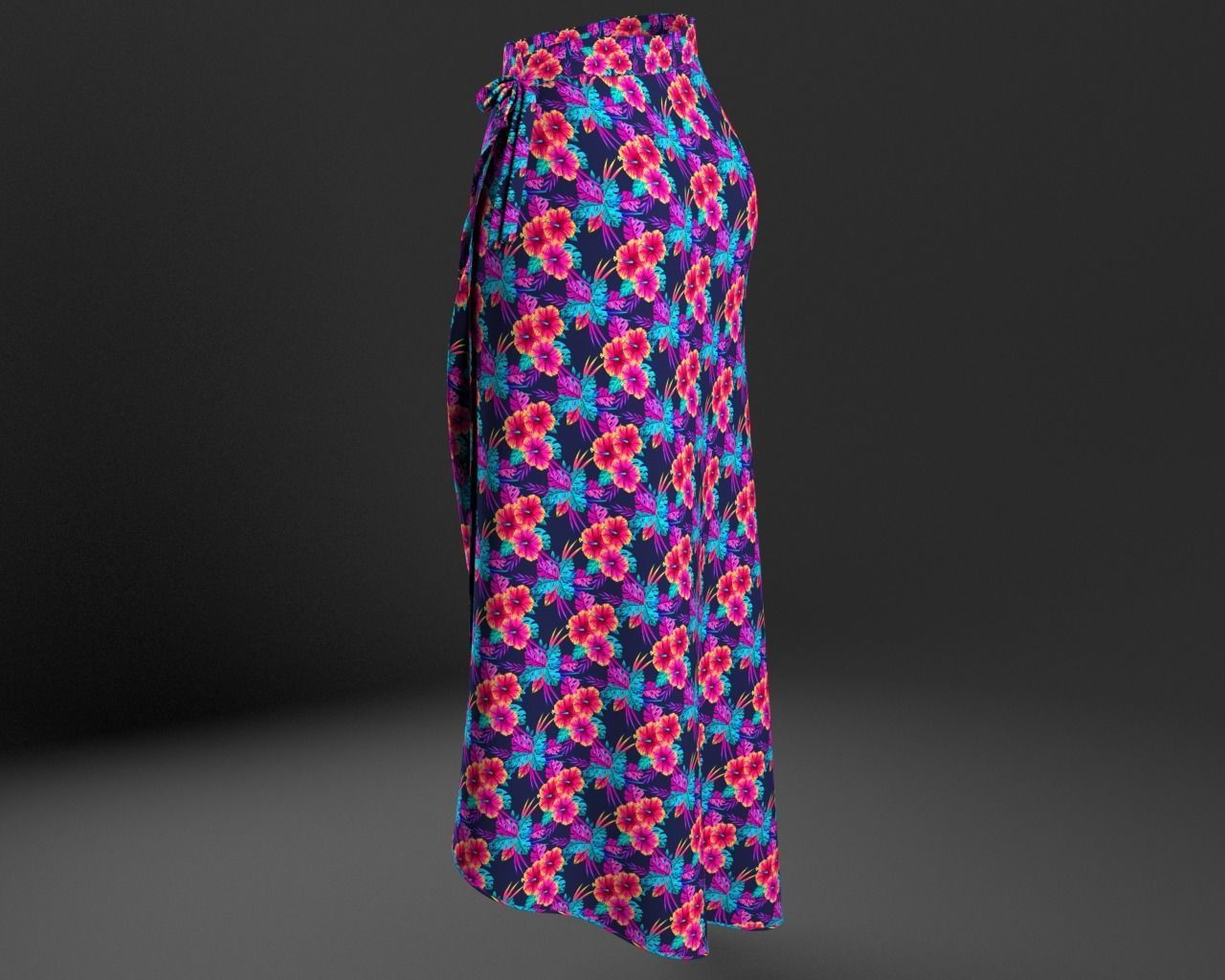 Stylish Designer Women Asymetric Skirt 3D model 3D model_4