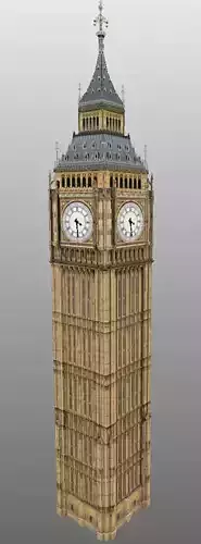 Big Ben 3D low poly model Low-poly 3D model