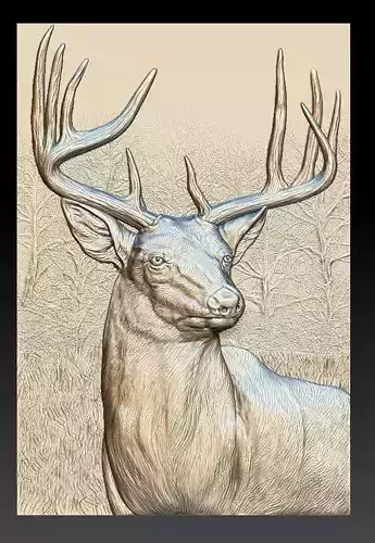 Deer Head- relief -2019 3D print model