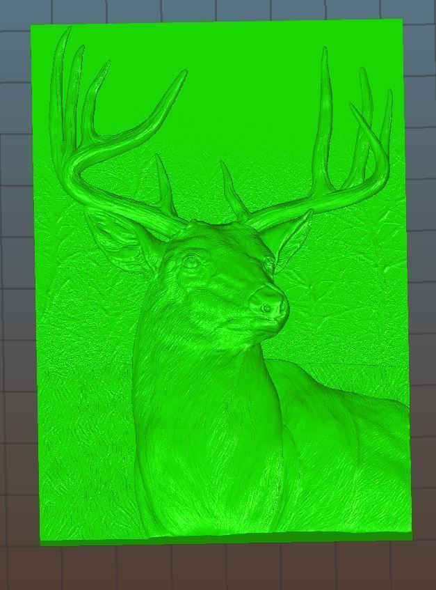 Deer Head- relief -2019 3D print model_3