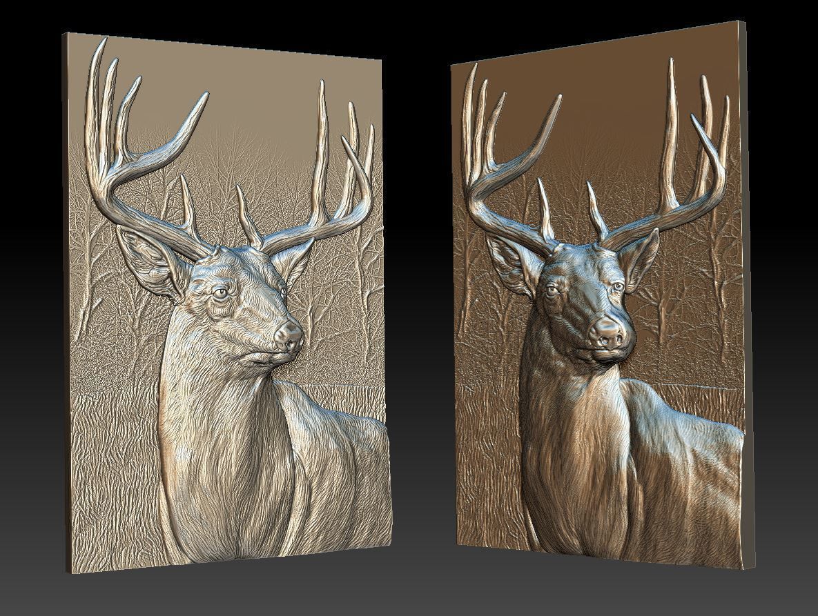 Deer Head- relief -2019 3D print model_1