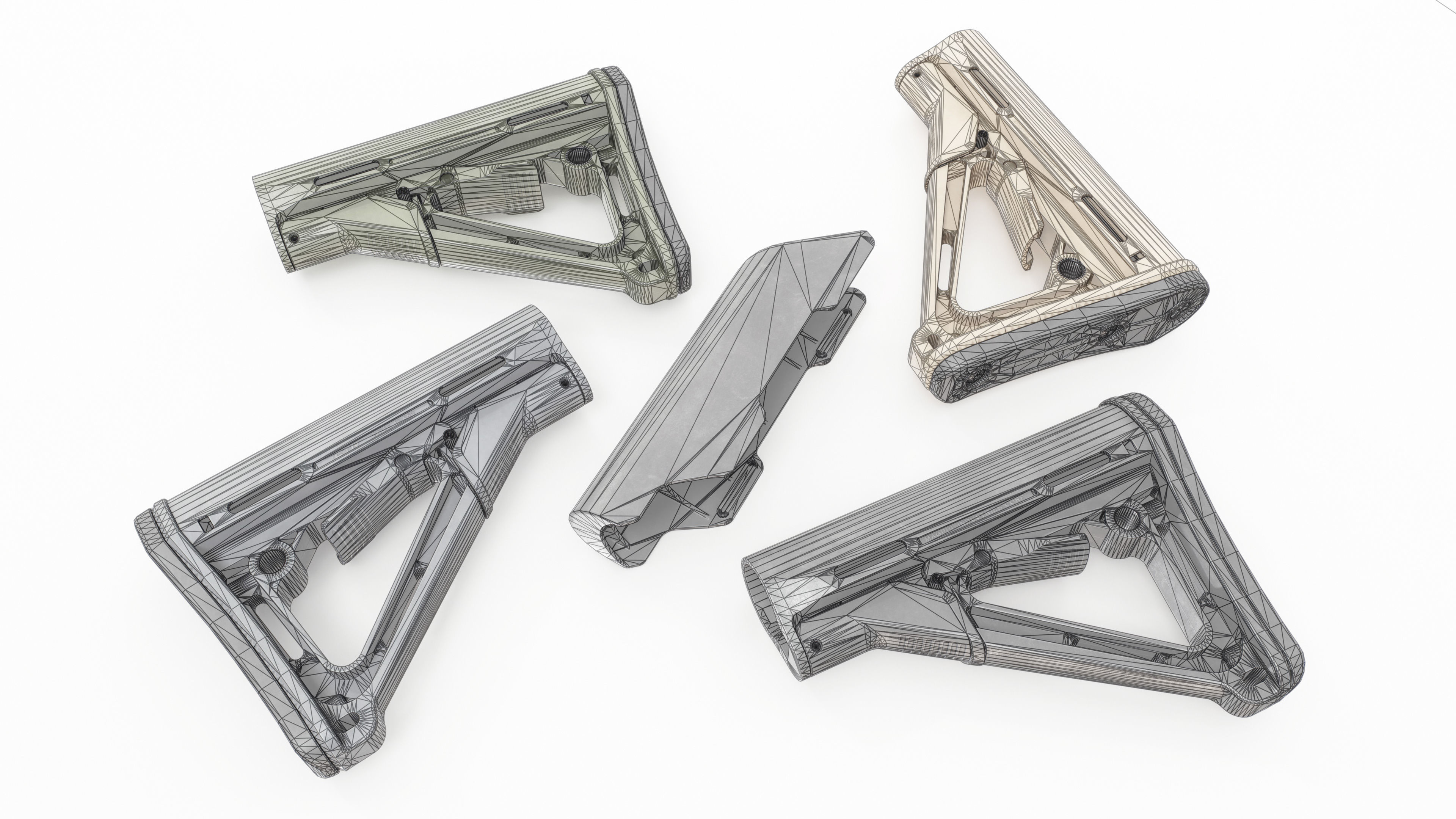 Magpul CTR AR15 Collapsible Buttstock Low-poly 3D model_1