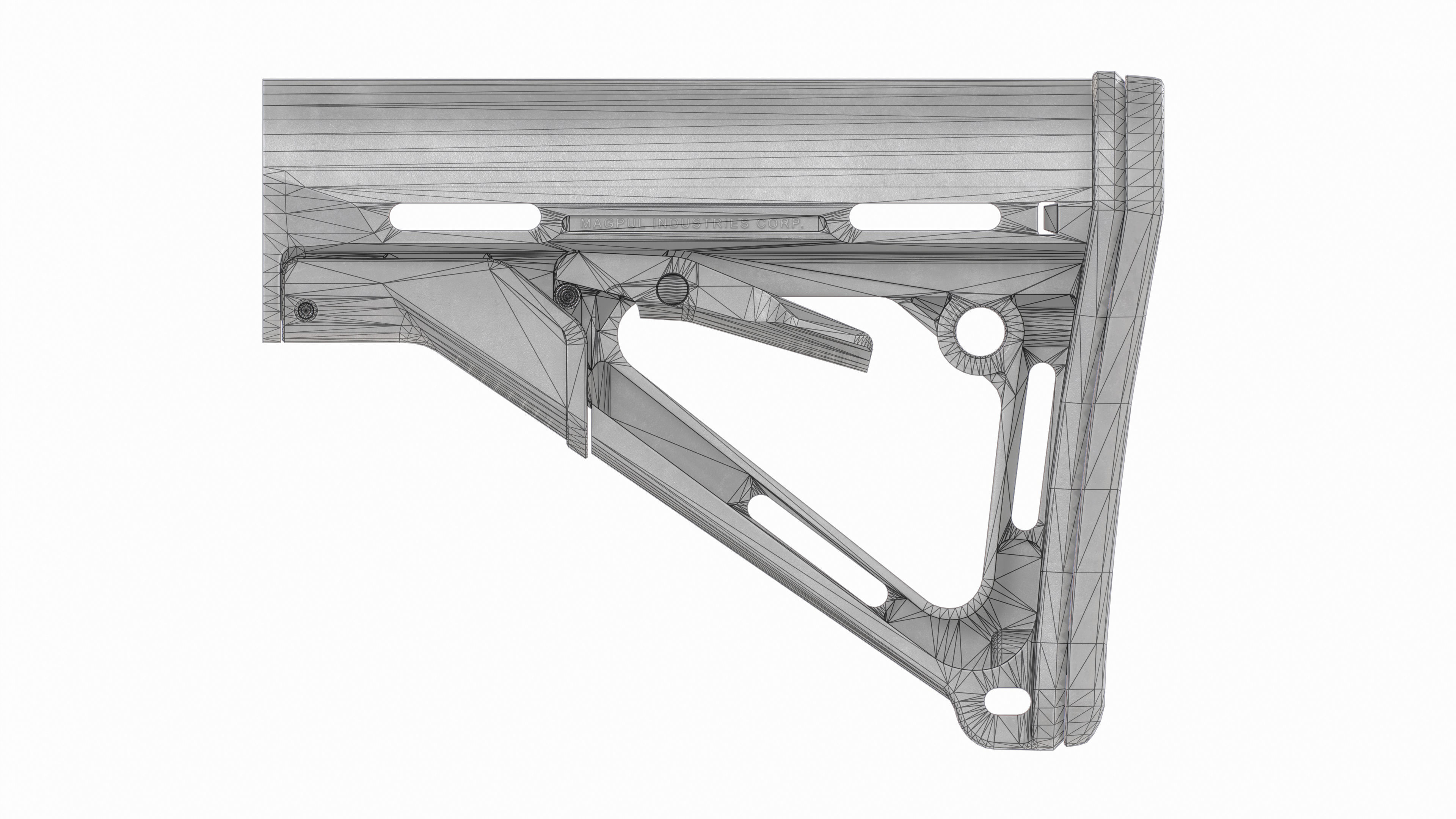 Magpul CTR AR15 Collapsible Buttstock Low-poly 3D model_35