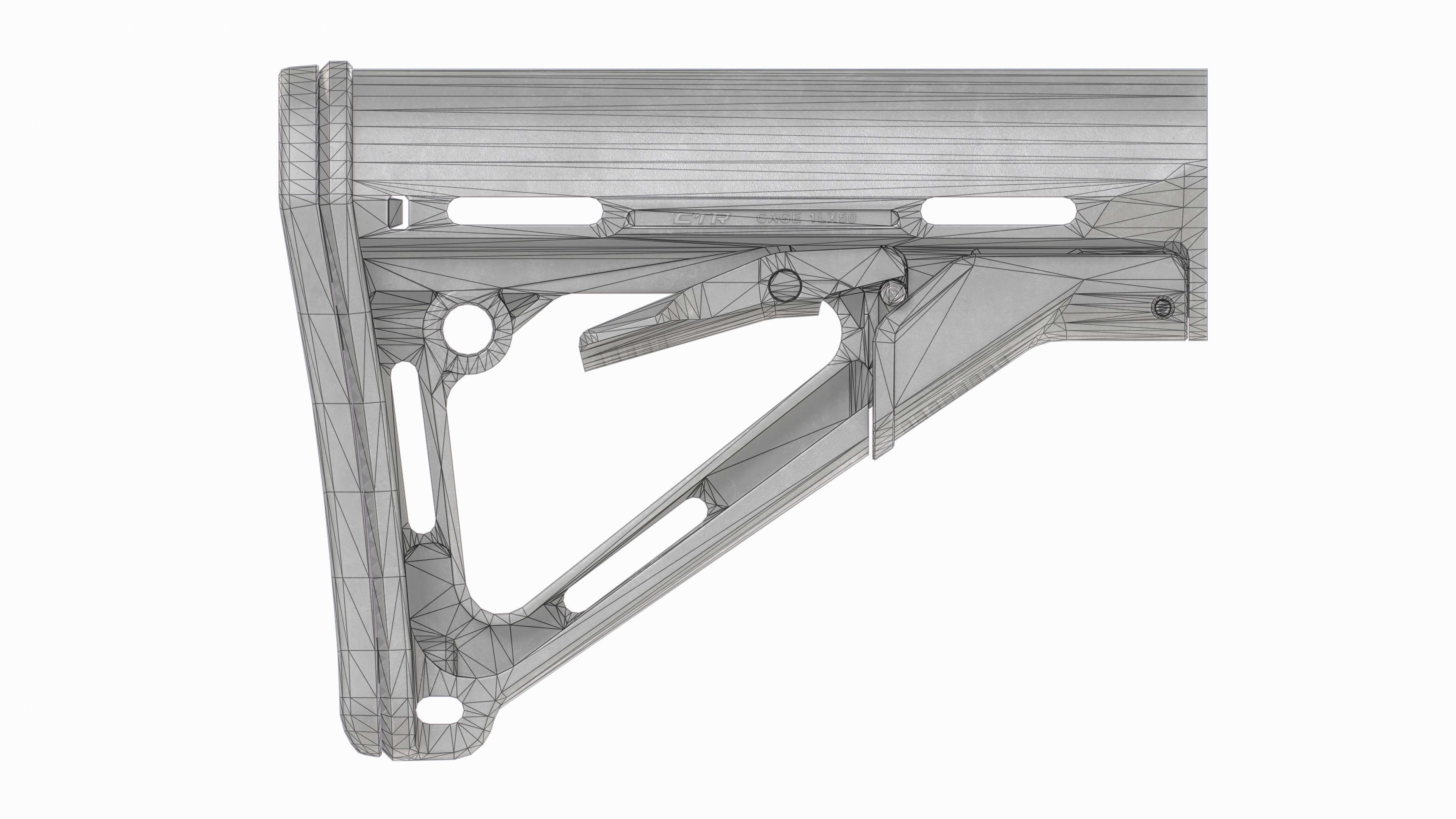 Magpul CTR AR15 Collapsible Buttstock Low-poly 3D model_34