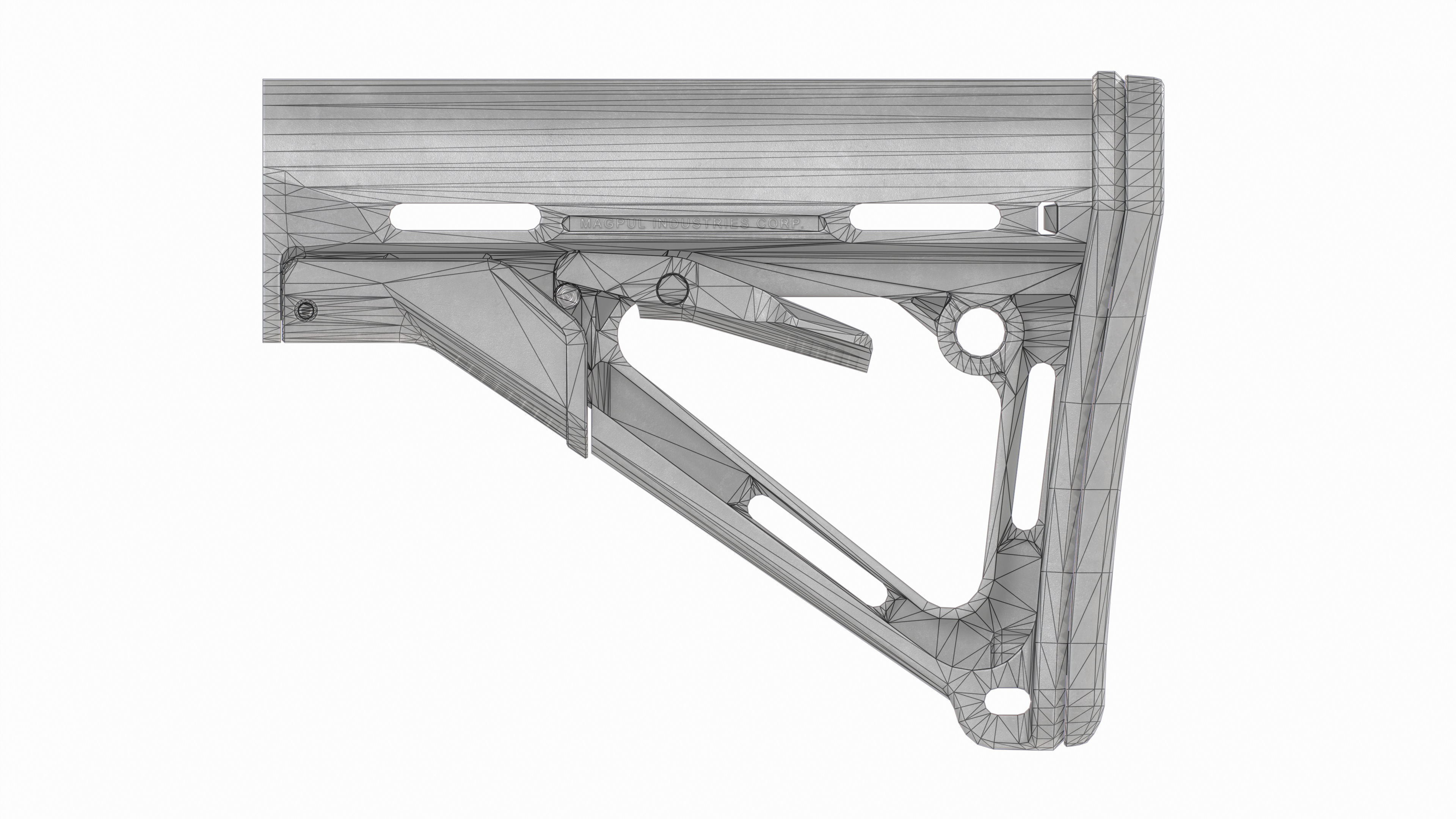 Magpul CTR AR15 Collapsible Buttstock Low-poly 3D model_36