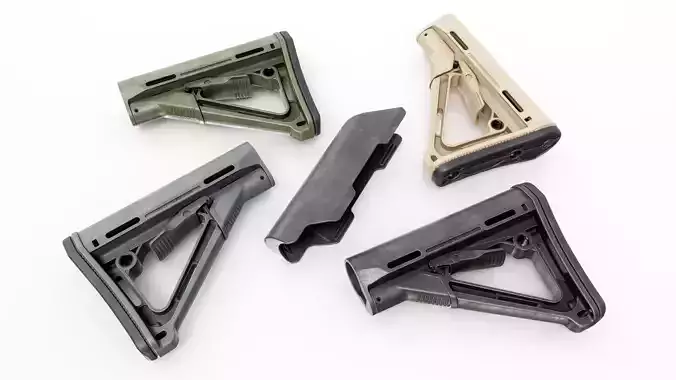 Magpul CTR AR15 Collapsible Buttstock Low-poly 3D model