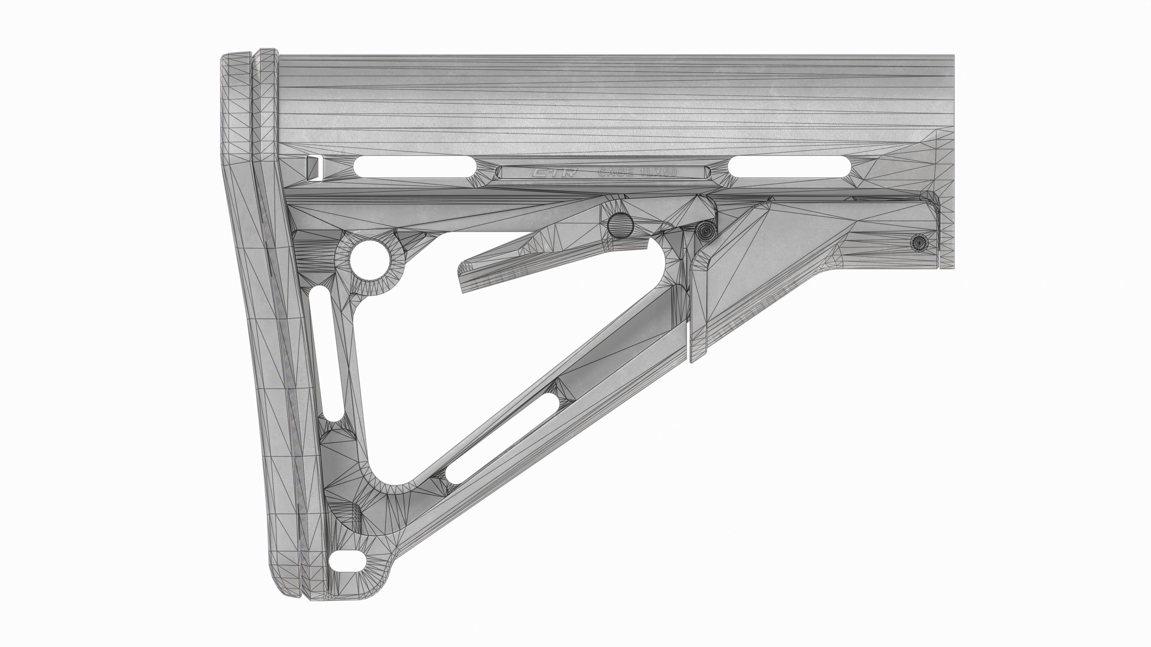 Magpul CTR AR15 Collapsible Buttstock Low-poly 3D model_33