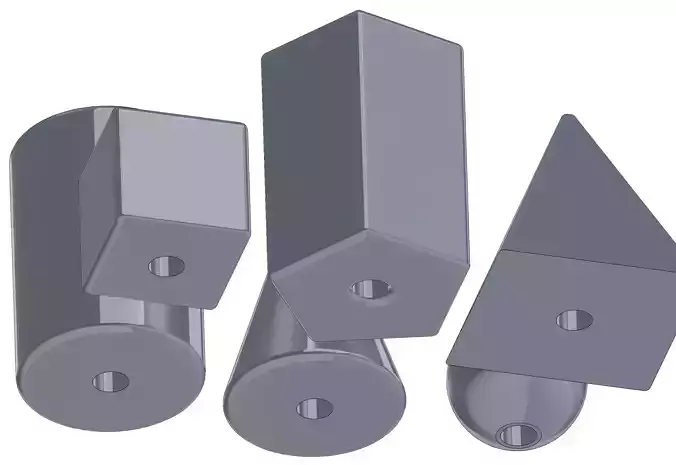 Geometry set of metal pieces 3D print model