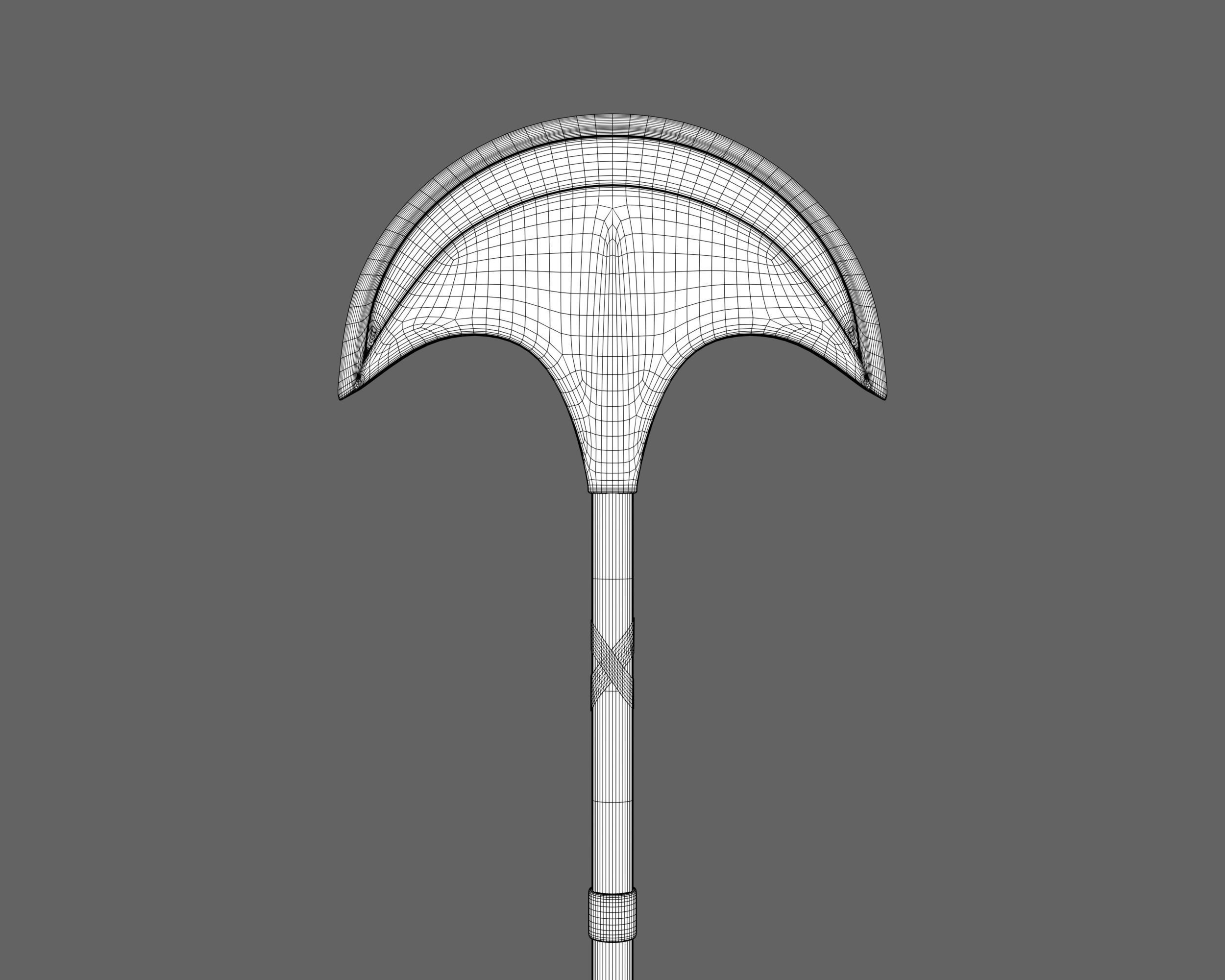 Ancient Egyptian Fan Axe Low-poly 3D model_10